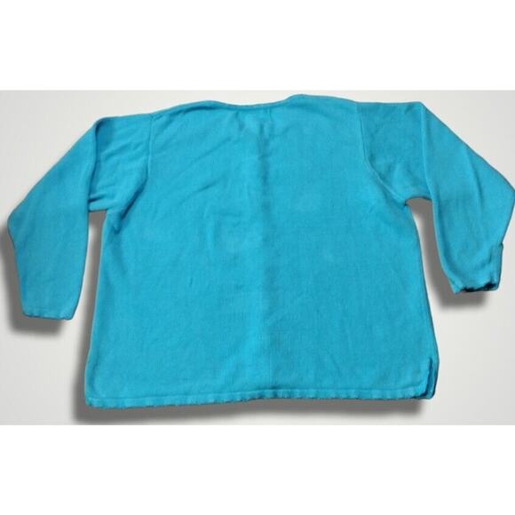 Quacker Factory Sequined Beach Motif Cardigan Blue Size 2X - Picture 8 of 8